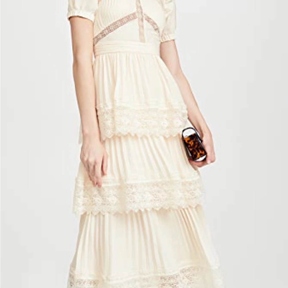 Self-Portrait Cream Maxi Dress